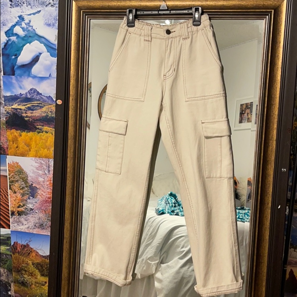 pacsun white cargo pants